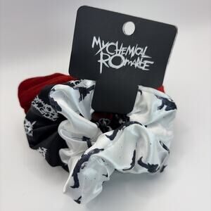 My Chemical Romance Hair Scrunchie Set Of 3 NEW Rubber bands Black Parade MCR‎